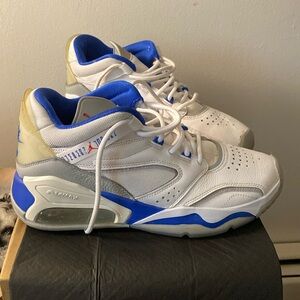 Jordan White and Blue Athletic Shoes